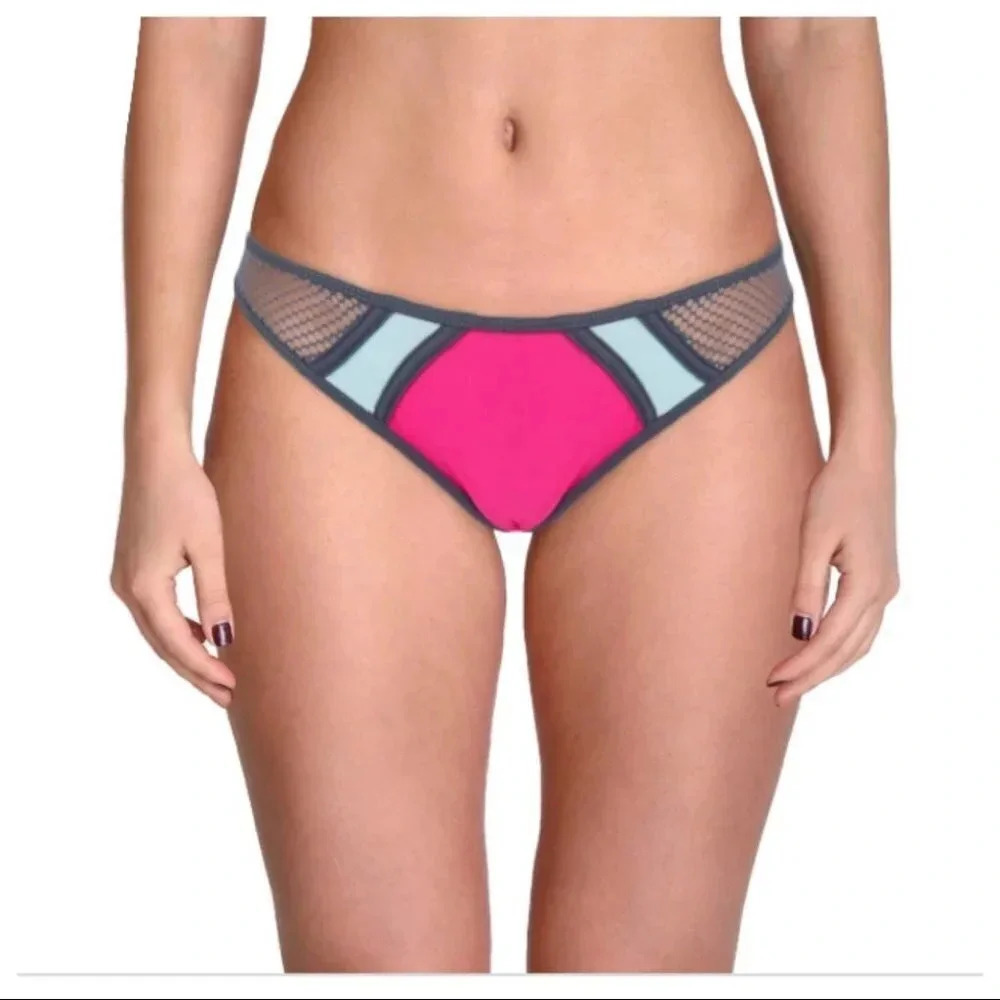 Color block mesh bikini bottom